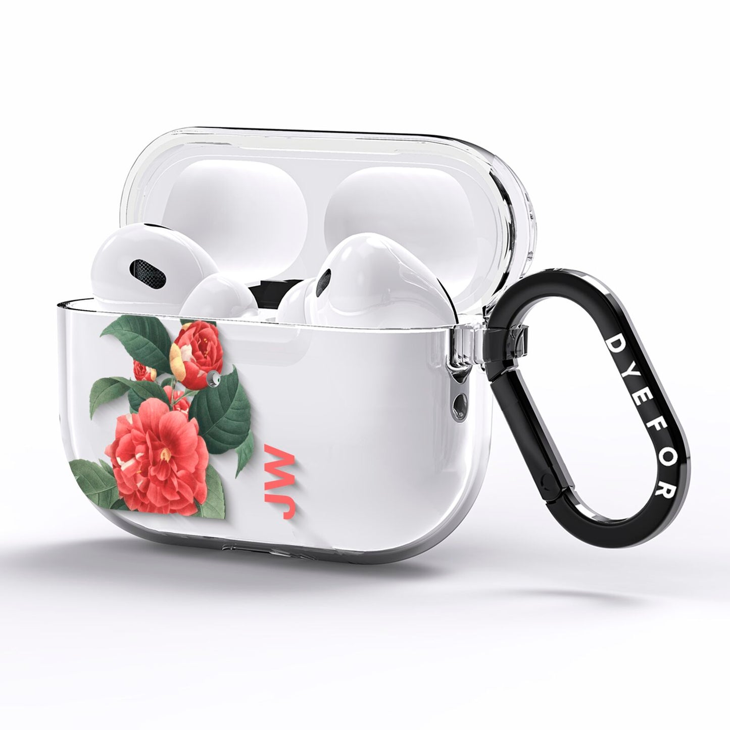 Vintage Personalised Flowers AirPods Pro Clear Case Side Image