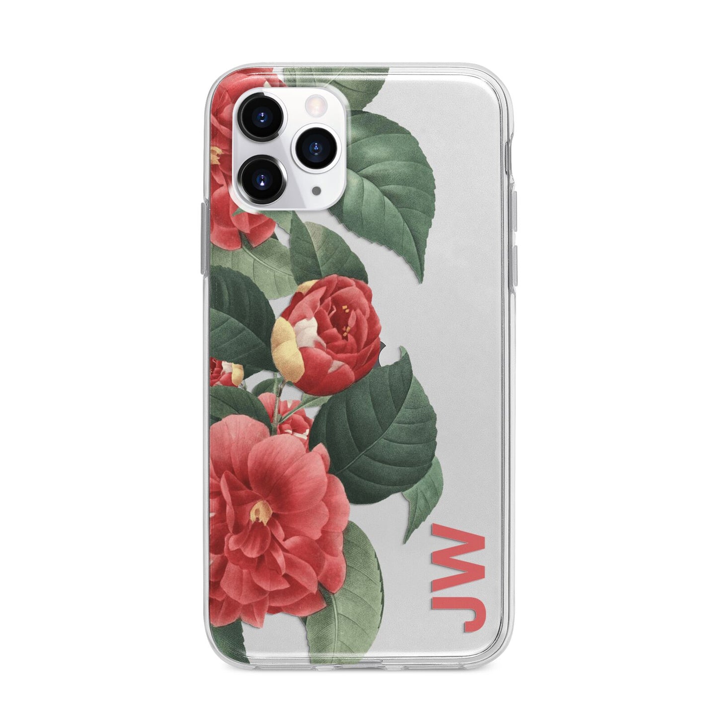 Vintage Personalised Flowers Apple iPhone 11 Pro Max in Silver with Bumper Case