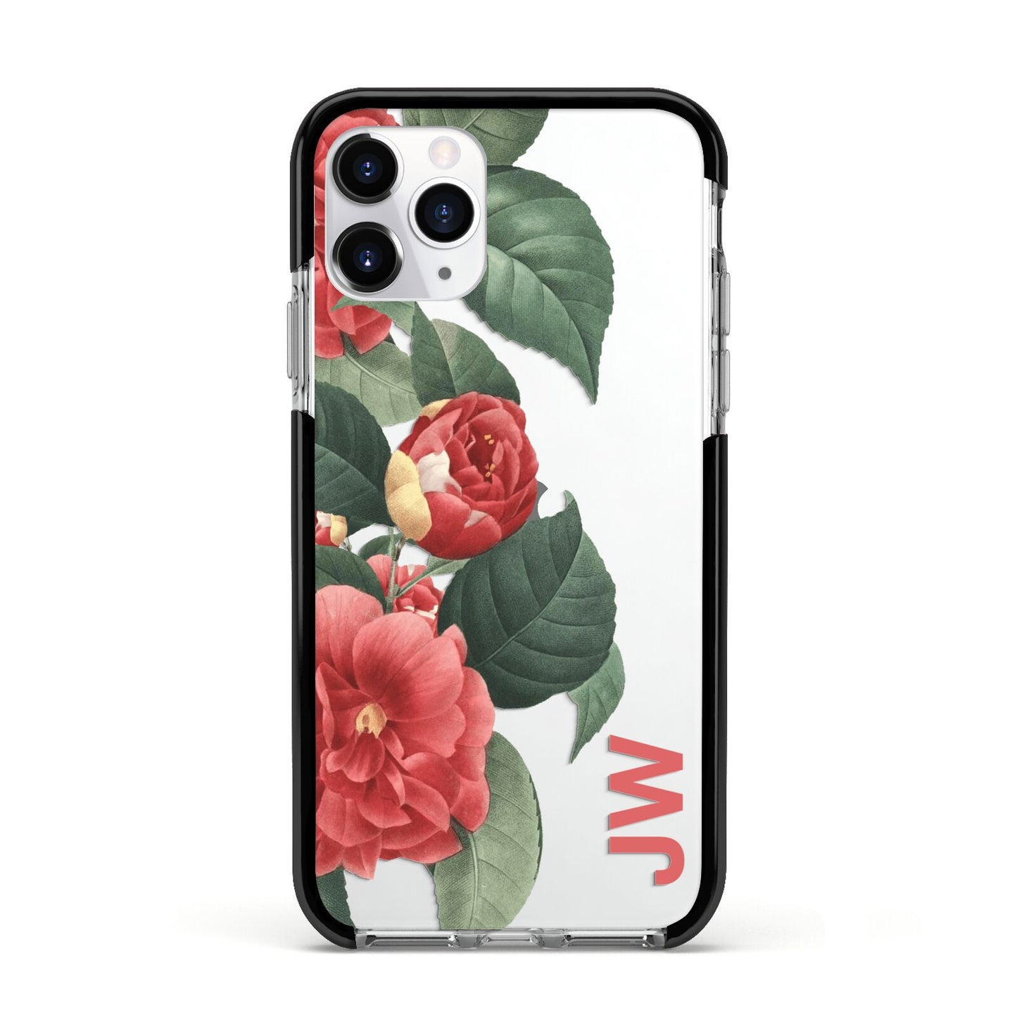 Vintage Personalised Flowers Apple iPhone 11 Pro in Silver with Black Impact Case