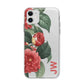 Vintage Personalised Flowers Apple iPhone 11 in White with Bumper Case