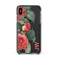 Vintage Personalised Flowers Apple iPhone Xs Max Impact Case Black Edge on Black Phone