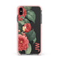 Vintage Personalised Flowers Apple iPhone Xs Max Impact Case Pink Edge on Black Phone