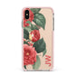 Vintage Personalised Flowers Apple iPhone Xs Max Impact Case Pink Edge on Gold Phone