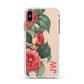 Vintage Personalised Flowers Apple iPhone Xs Max Impact Case White Edge on Gold Phone