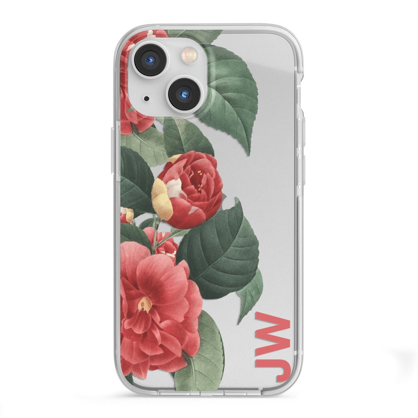 Vintage Personalised Flowers iPhone 13 Mini TPU Impact Case with White Edges