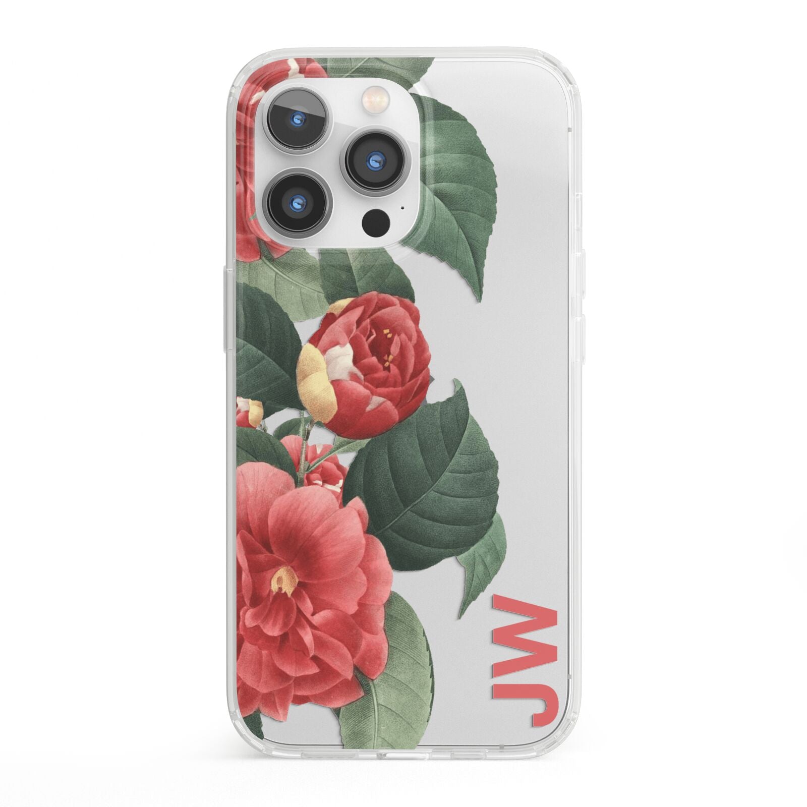 Vintage Personalised Flowers iPhone 13 Pro Clear Bumper Case