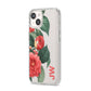 Vintage Personalised Flowers iPhone 14 Clear Tough Case Starlight Angled Image