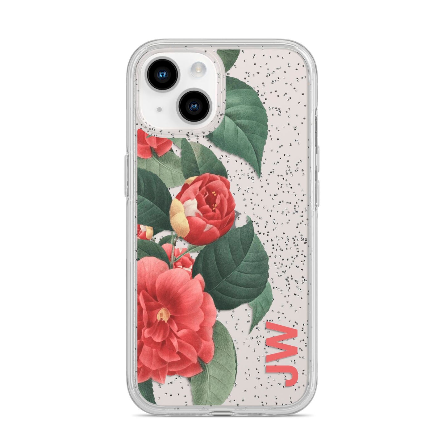 Vintage Personalised Flowers iPhone 14 Glitter Tough Case Starlight