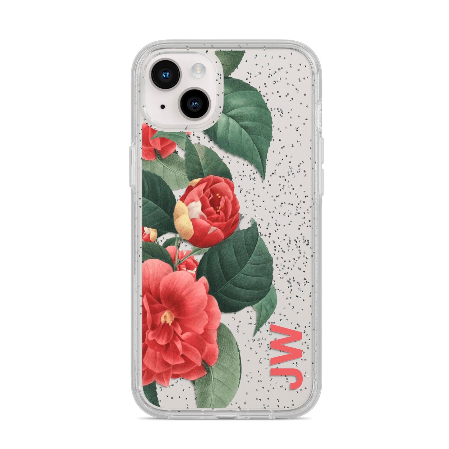 Vintage Personalised Flowers iPhone 14 Plus Glitter Tough Case Starlight