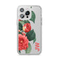 Vintage Personalised Flowers iPhone 14 Pro Max Clear Tough Case Silver