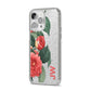 Vintage Personalised Flowers iPhone 14 Pro Max Glitter Tough Case Silver Angled Image