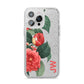 Vintage Personalised Flowers iPhone 14 Pro Max Glitter Tough Case Silver