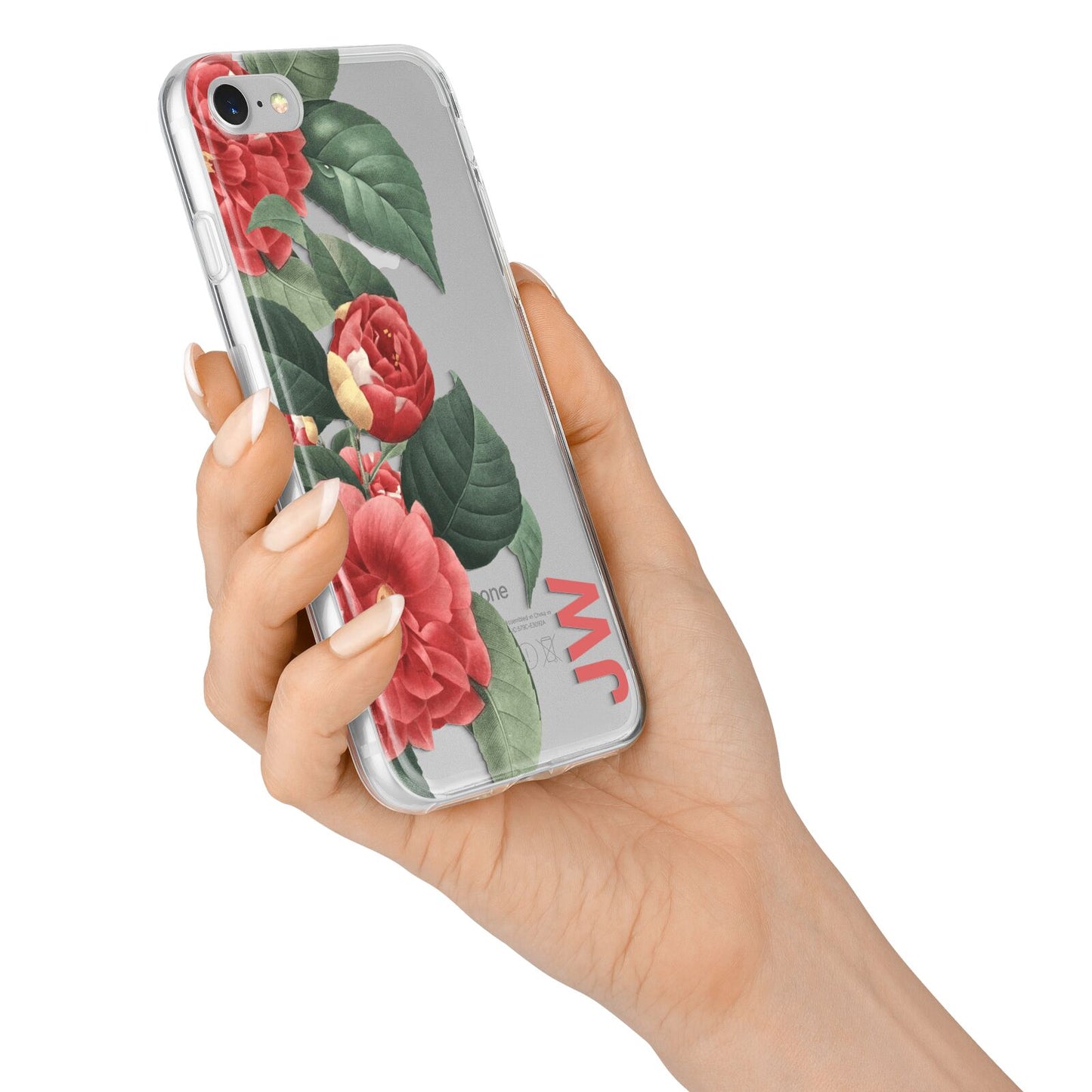 Vintage Personalised Flowers iPhone 7 Bumper Case on Silver iPhone Alternative Image