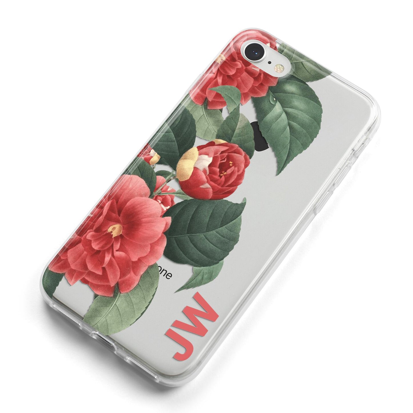 Vintage Personalised Flowers iPhone 8 Bumper Case on Silver iPhone Alternative Image