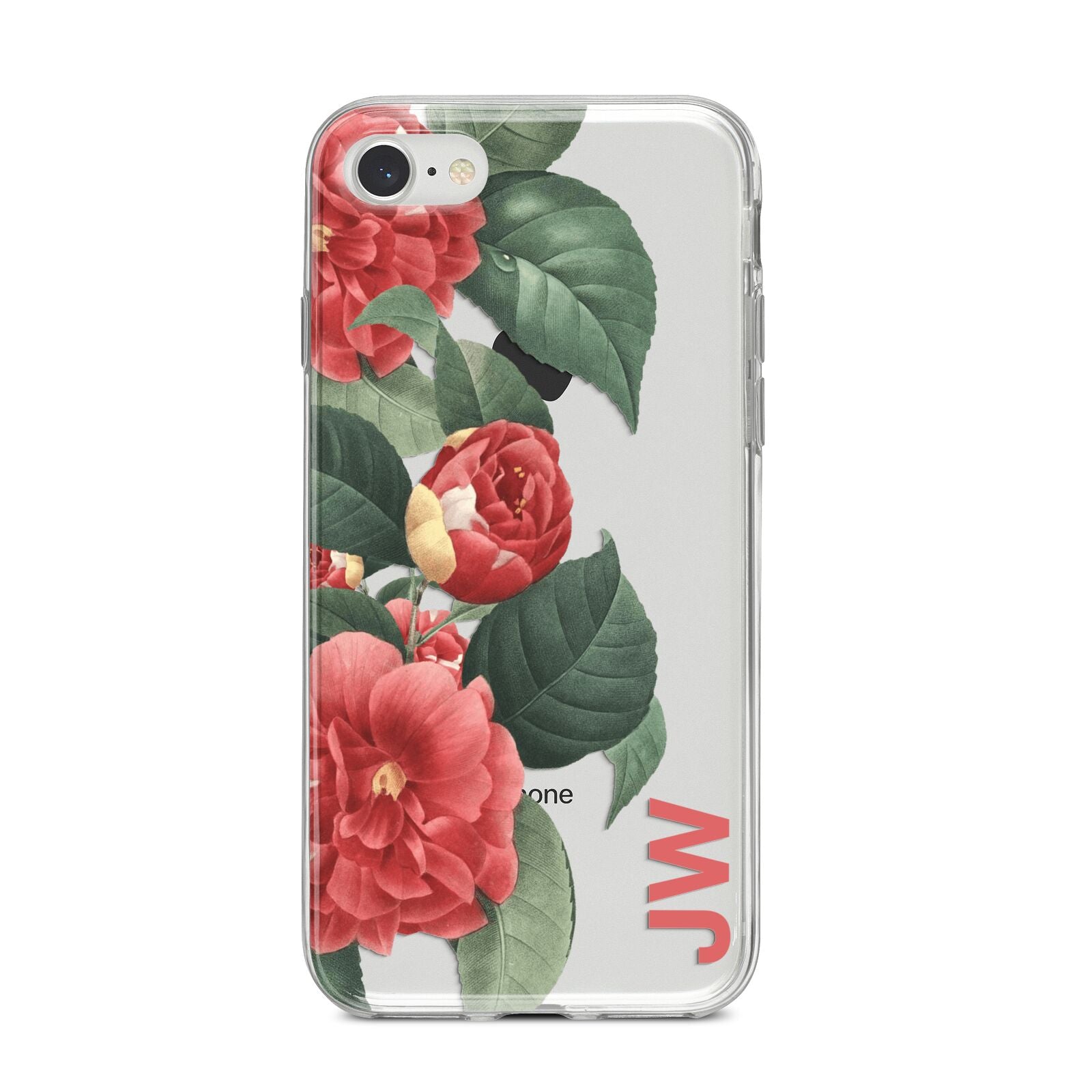 Vintage Personalised Flowers iPhone 8 Bumper Case on Silver iPhone