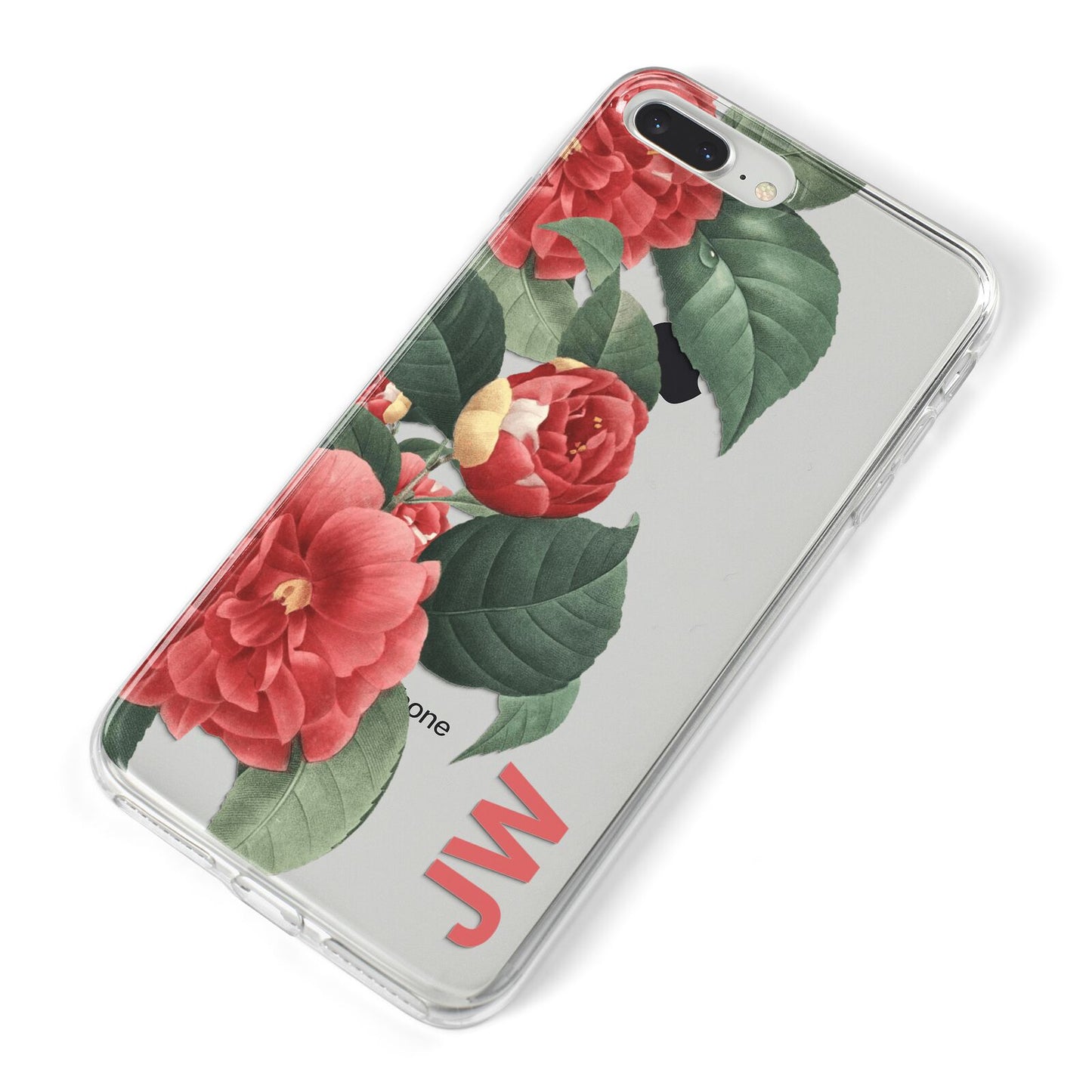 Vintage Personalised Flowers iPhone 8 Plus Bumper Case on Silver iPhone Alternative Image