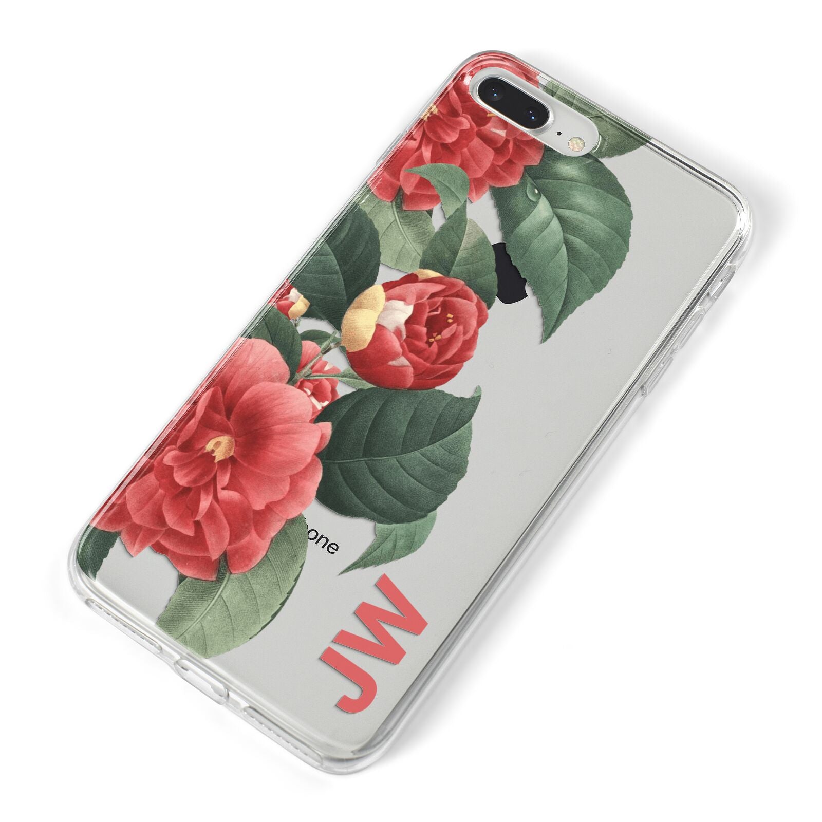 Vintage Personalised Flowers iPhone 8 Plus Bumper Case on Silver iPhone Alternative Image