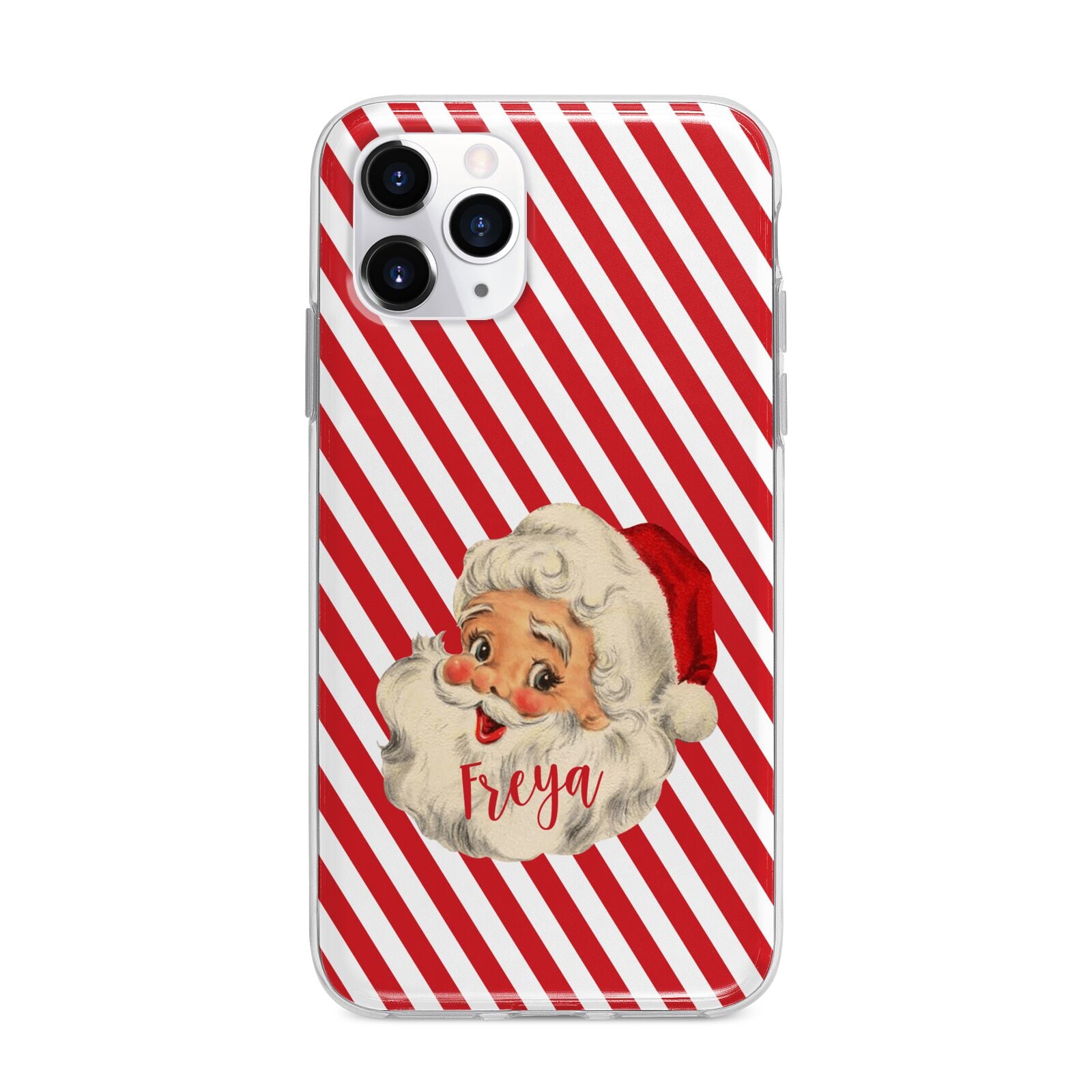Vintage Santa Personalised Apple iPhone 11 Pro in Silver with Bumper Case
