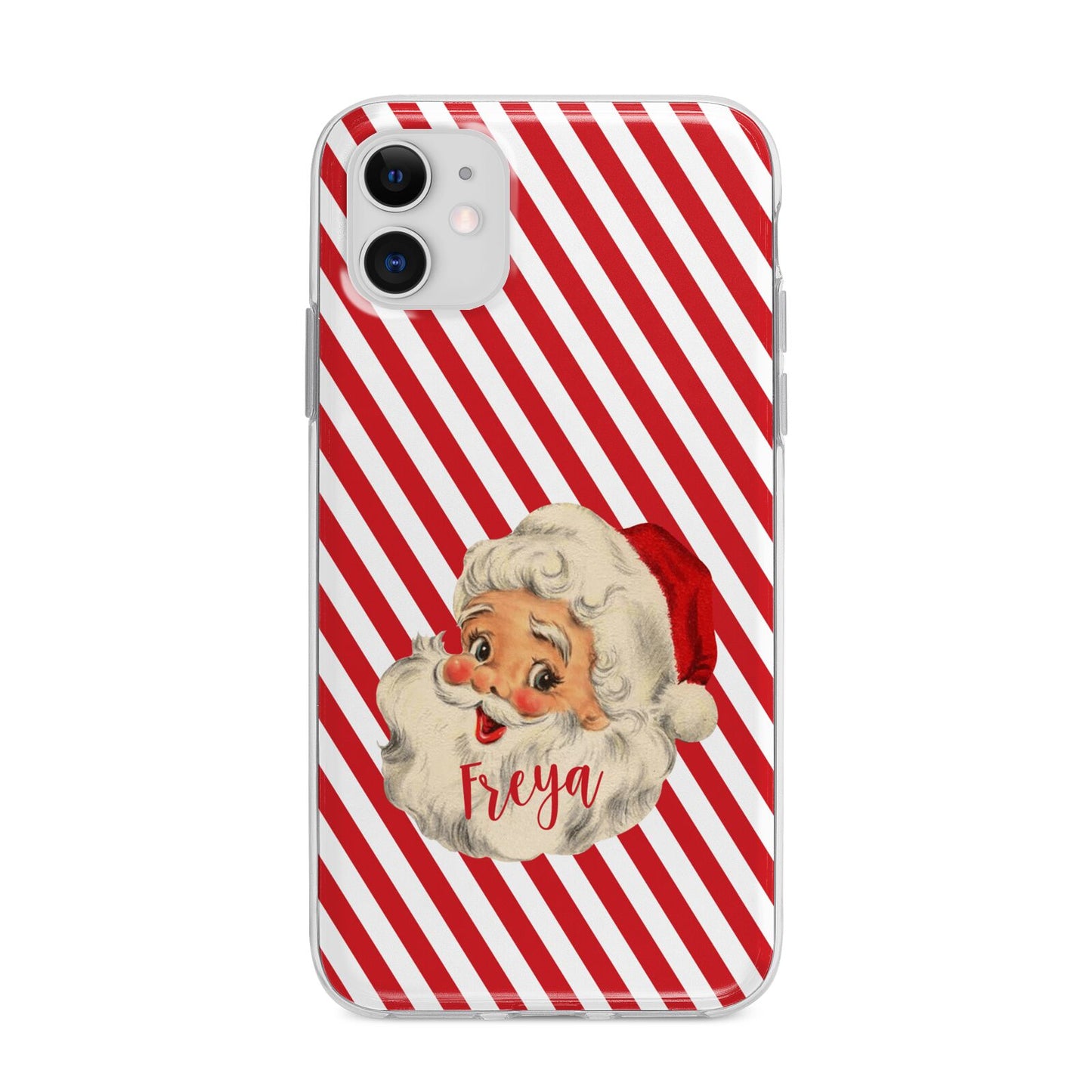 Vintage Santa Personalised Apple iPhone 11 in White with Bumper Case