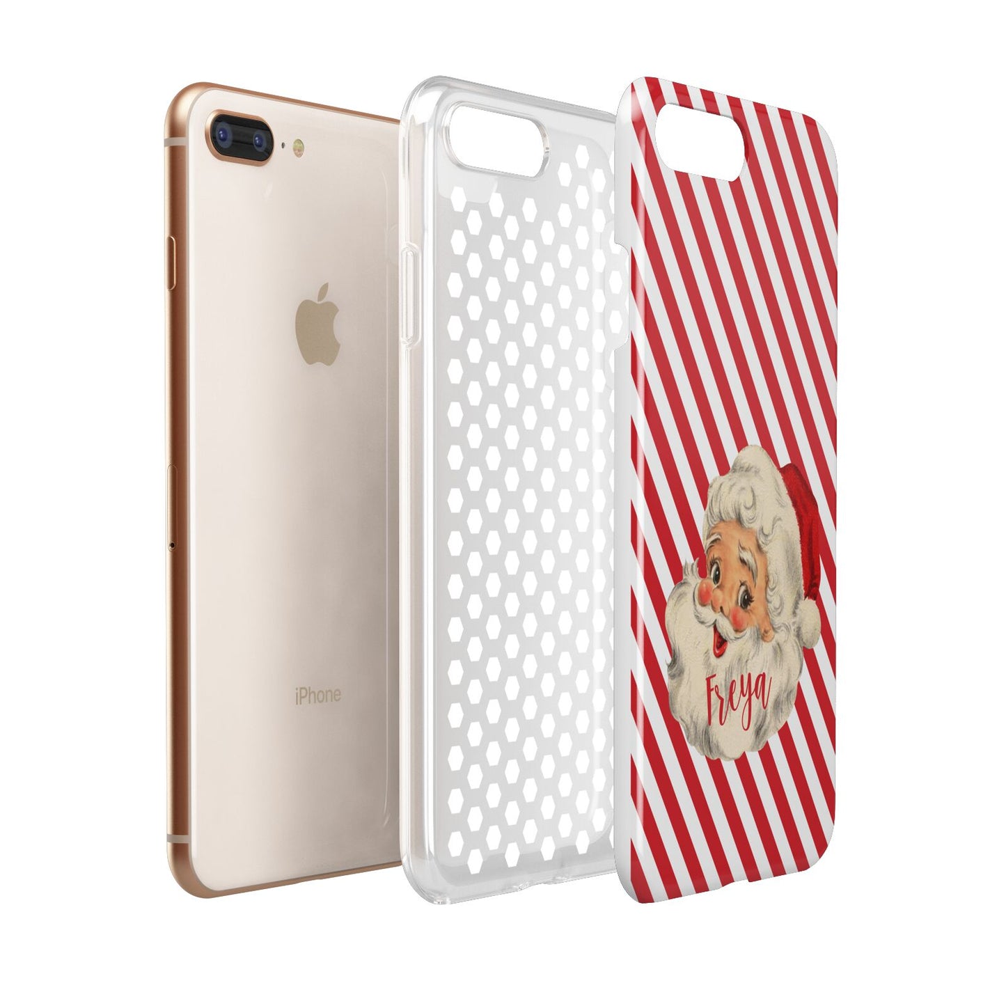 Vintage Santa Personalised Apple iPhone 7 8 Plus 3D Tough Case Expanded View