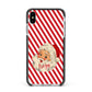 Vintage Santa Personalised Apple iPhone Xs Max Impact Case Black Edge on Silver Phone