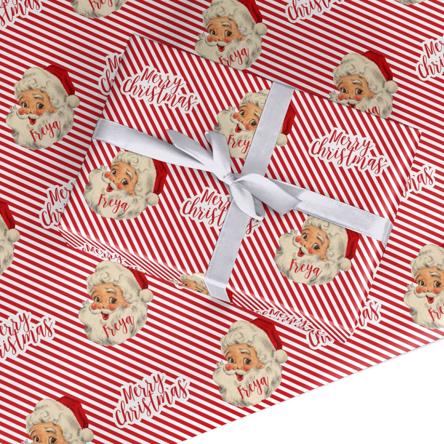 christmas vintage wrapping paper santa