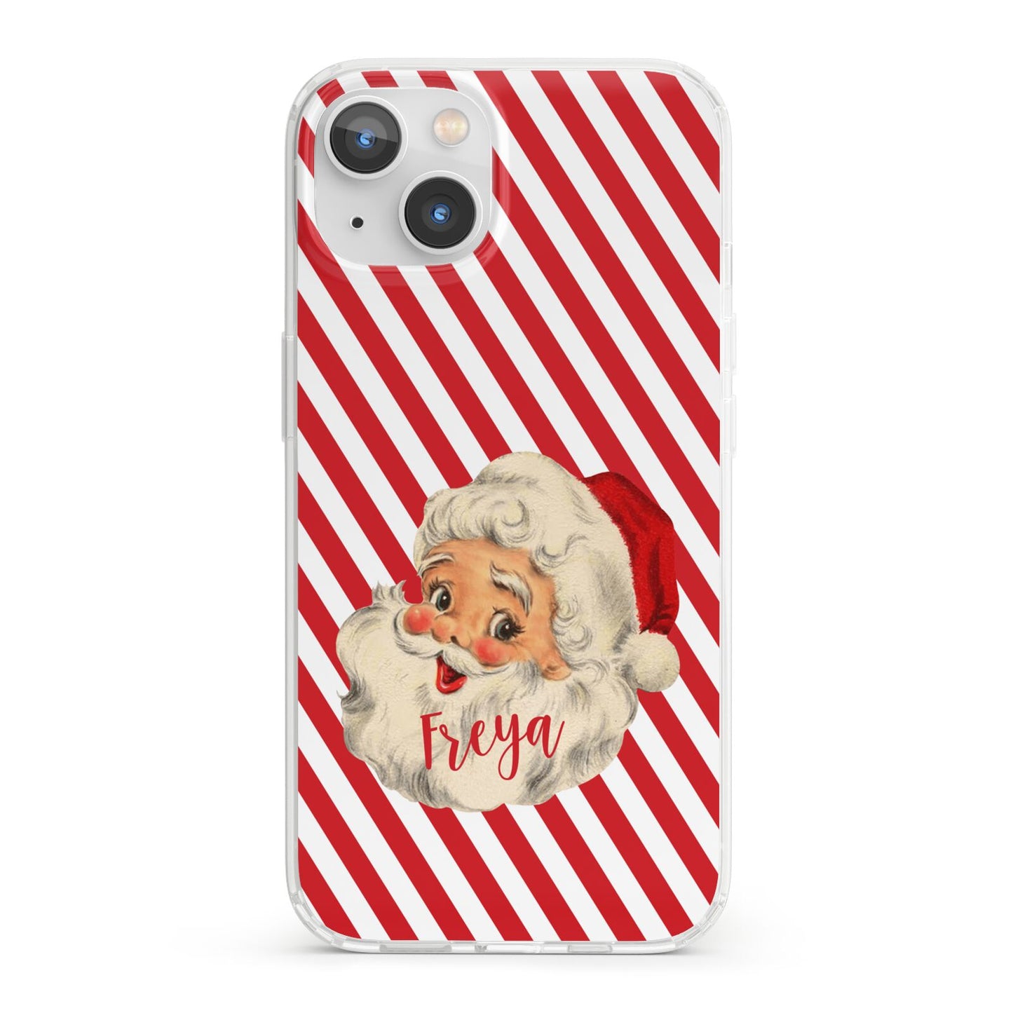 Vintage Santa Personalised iPhone 13 Clear Bumper Case