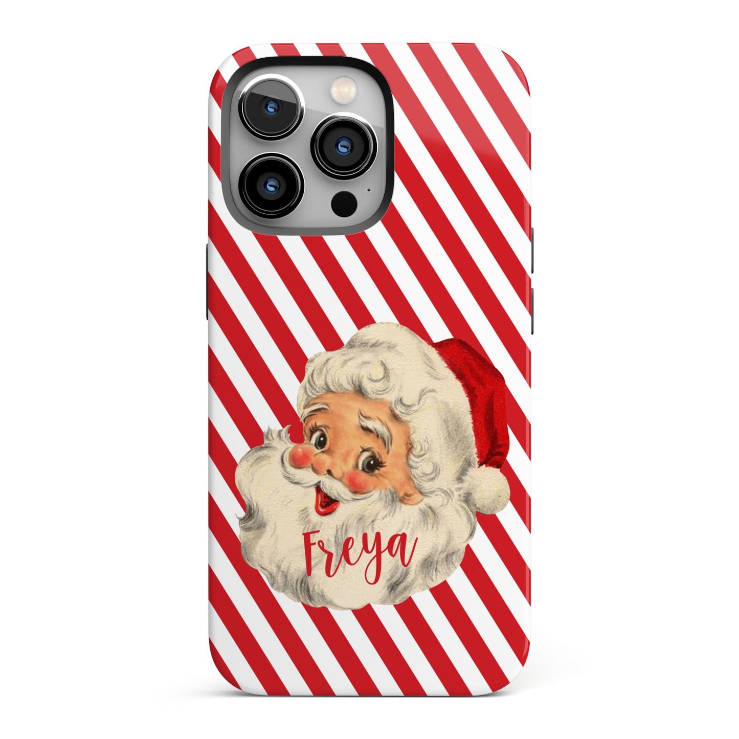 Vintage Santa Personalised iPhone 13 Pro Full Wrap 3D Tough Case