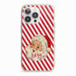 Vintage Santa Personalised iPhone 13 Pro TPU Impact Case with Pink Edges