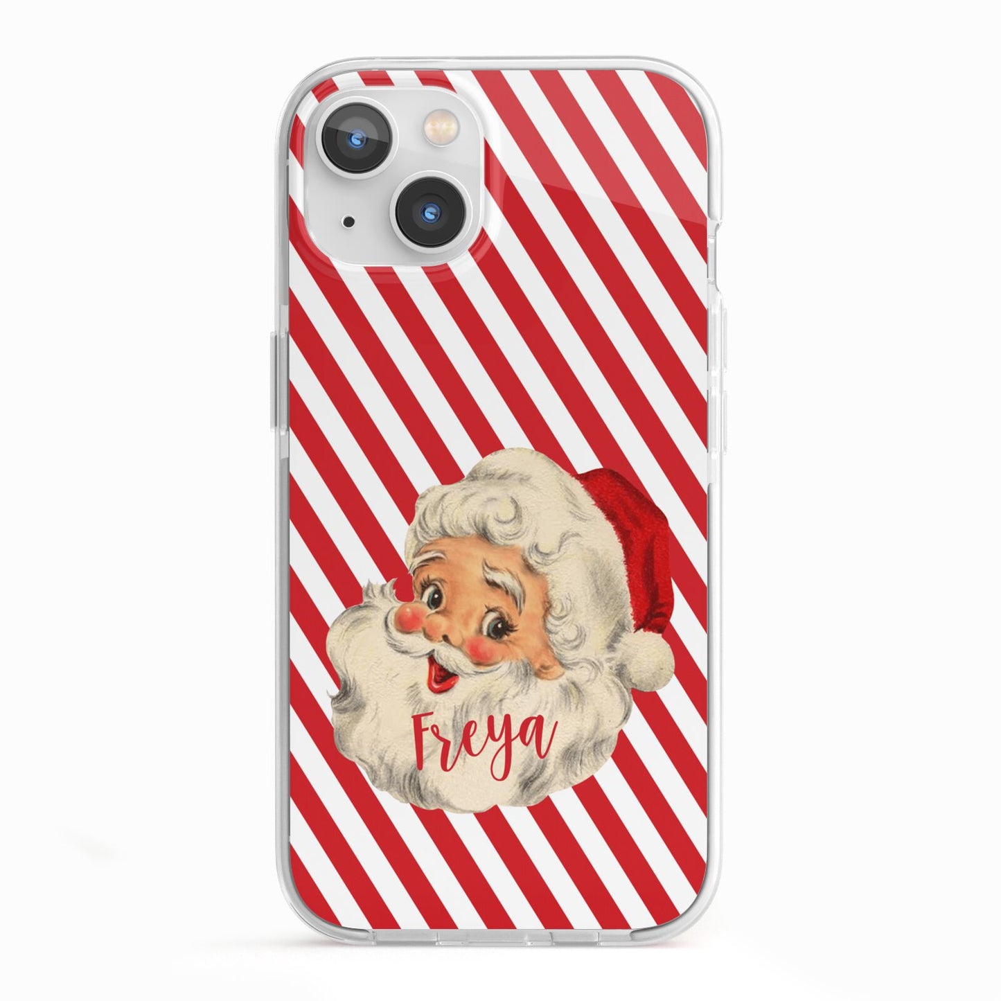 Vintage Santa Personalised iPhone 13 TPU Impact Case with White Edges