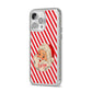 Vintage Santa Personalised iPhone 14 Pro Max Clear Tough Case Silver Angled Image
