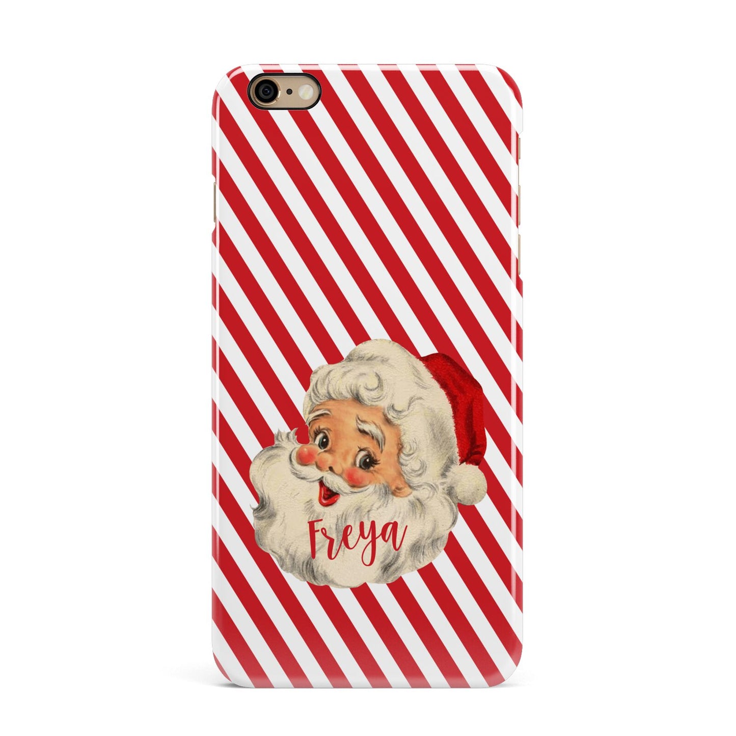 Vintage Santa Personalised iPhone 6 Plus 3D Snap Case on Gold Phone