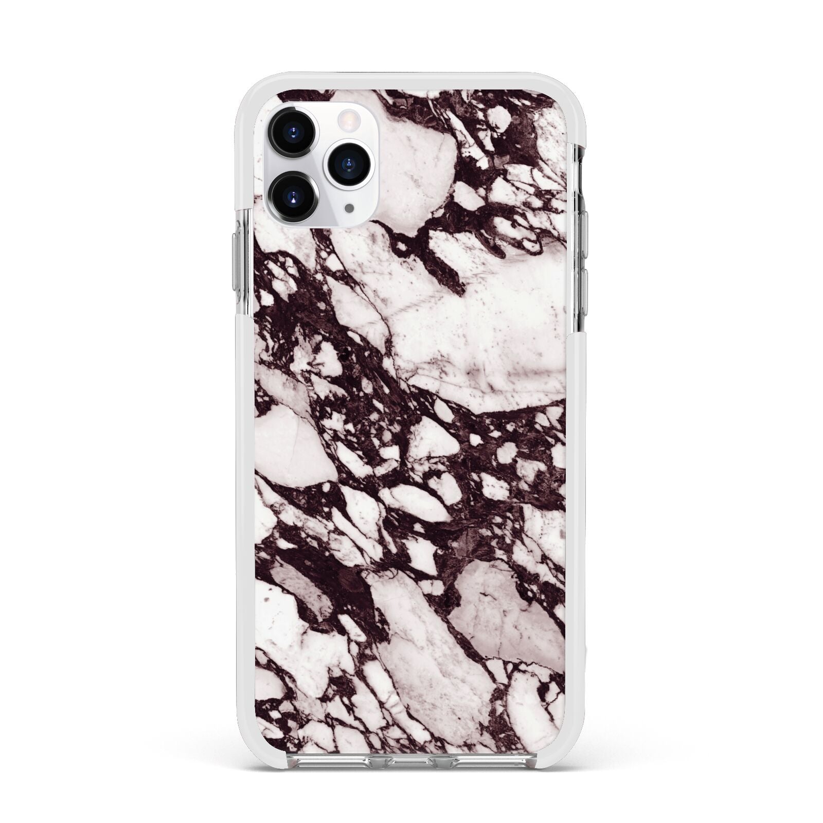 Viola Marble Apple iPhone 11 Pro Max in Silver with White Impact Case