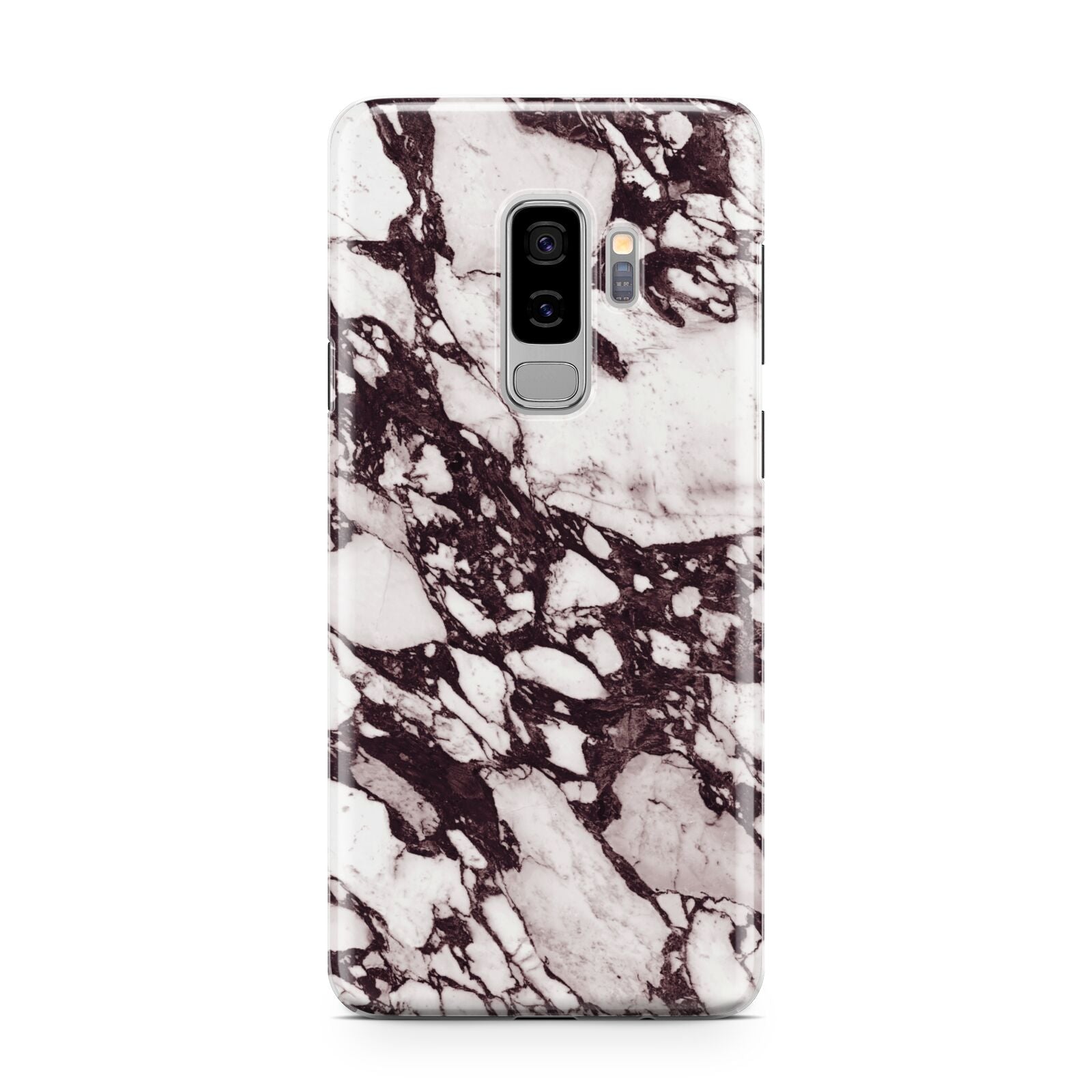 Viola Marble Samsung Galaxy S9 Plus Case on Silver phone