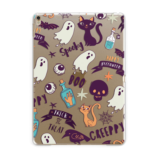 Wacky Purple and Orange Halloween Images Apple iPad Gold Case