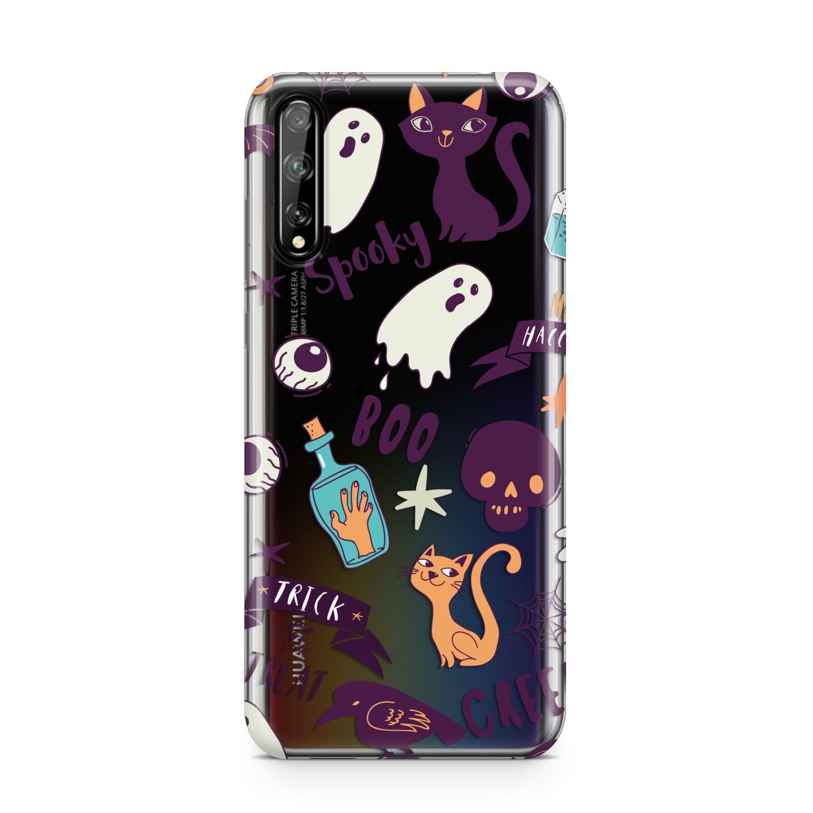 Wacky Purple and Orange Halloween Images Huawei Enjoy 10s Phone Case