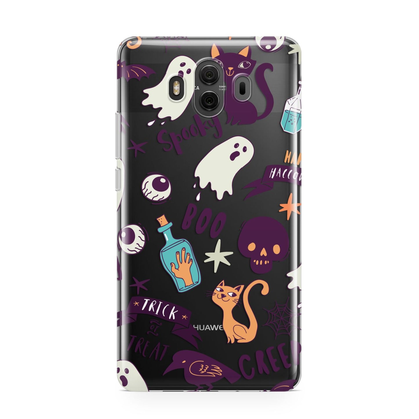 Wacky Purple and Orange Halloween Images Huawei Mate 10 Protective Phone Case