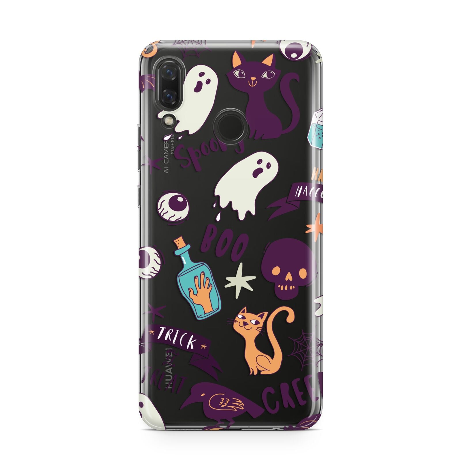 Wacky Purple and Orange Halloween Images Huawei Nova 3 Phone Case