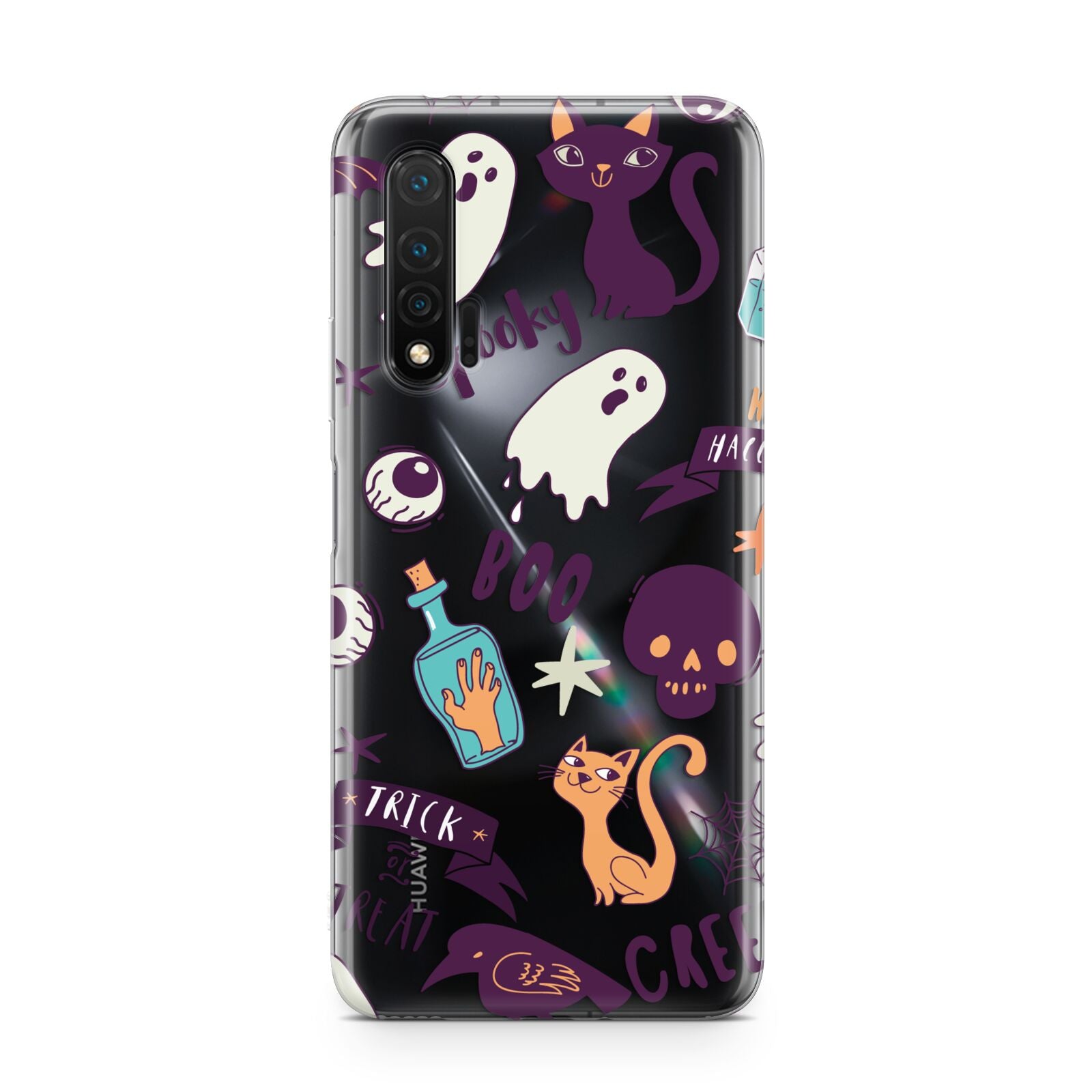 Wacky Purple and Orange Halloween Images Huawei Nova 6 Phone Case