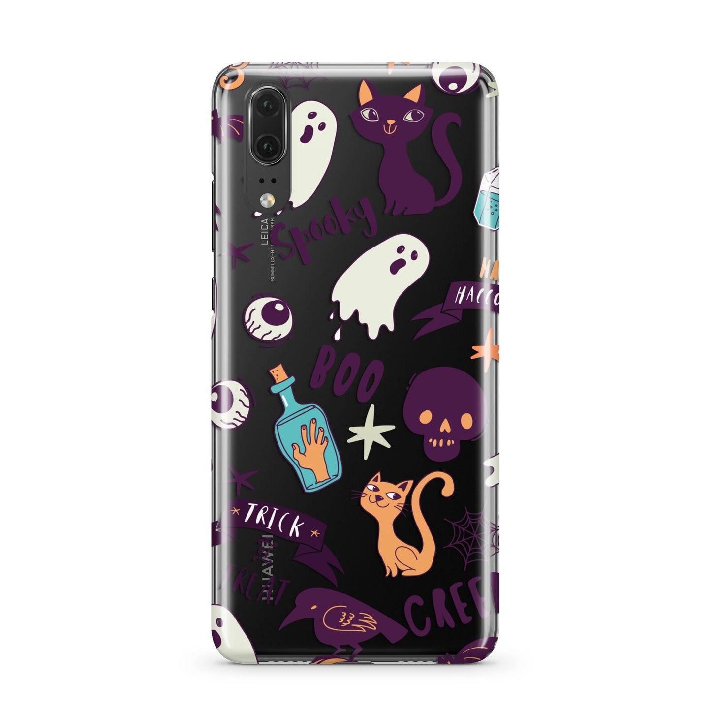 Wacky Purple and Orange Halloween Images Huawei P20 Phone Case