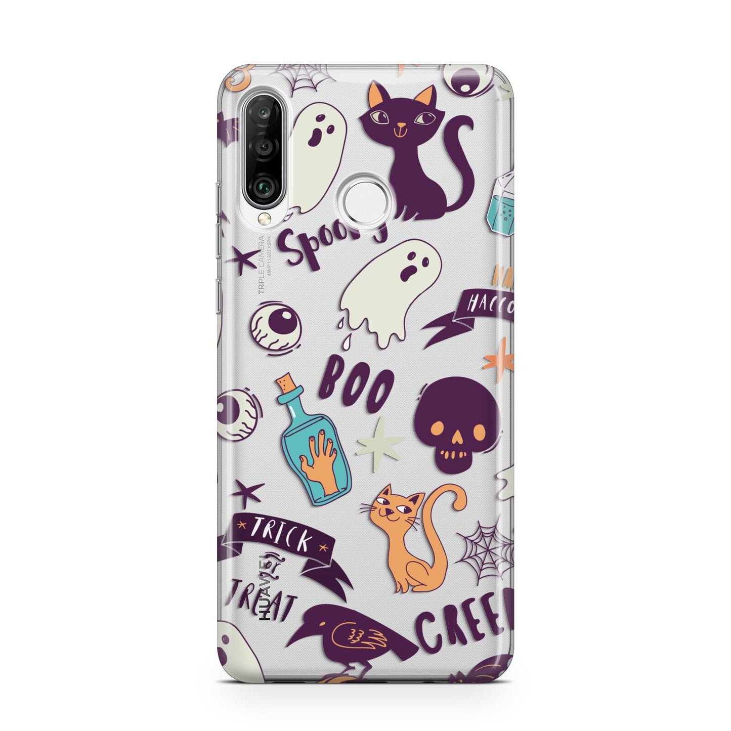 Wacky Purple and Orange Halloween Images Huawei P30 Lite Phone Case