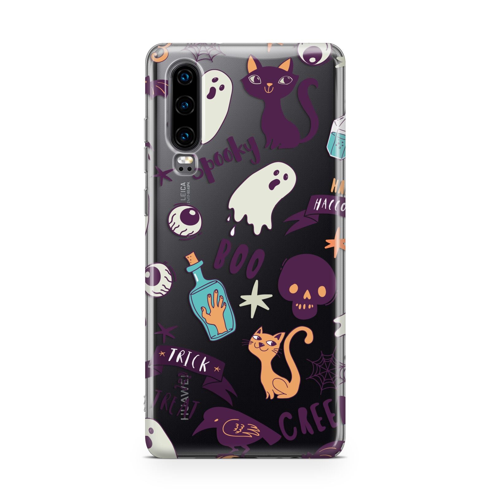 Wacky Purple and Orange Halloween Images Huawei P30 Phone Case