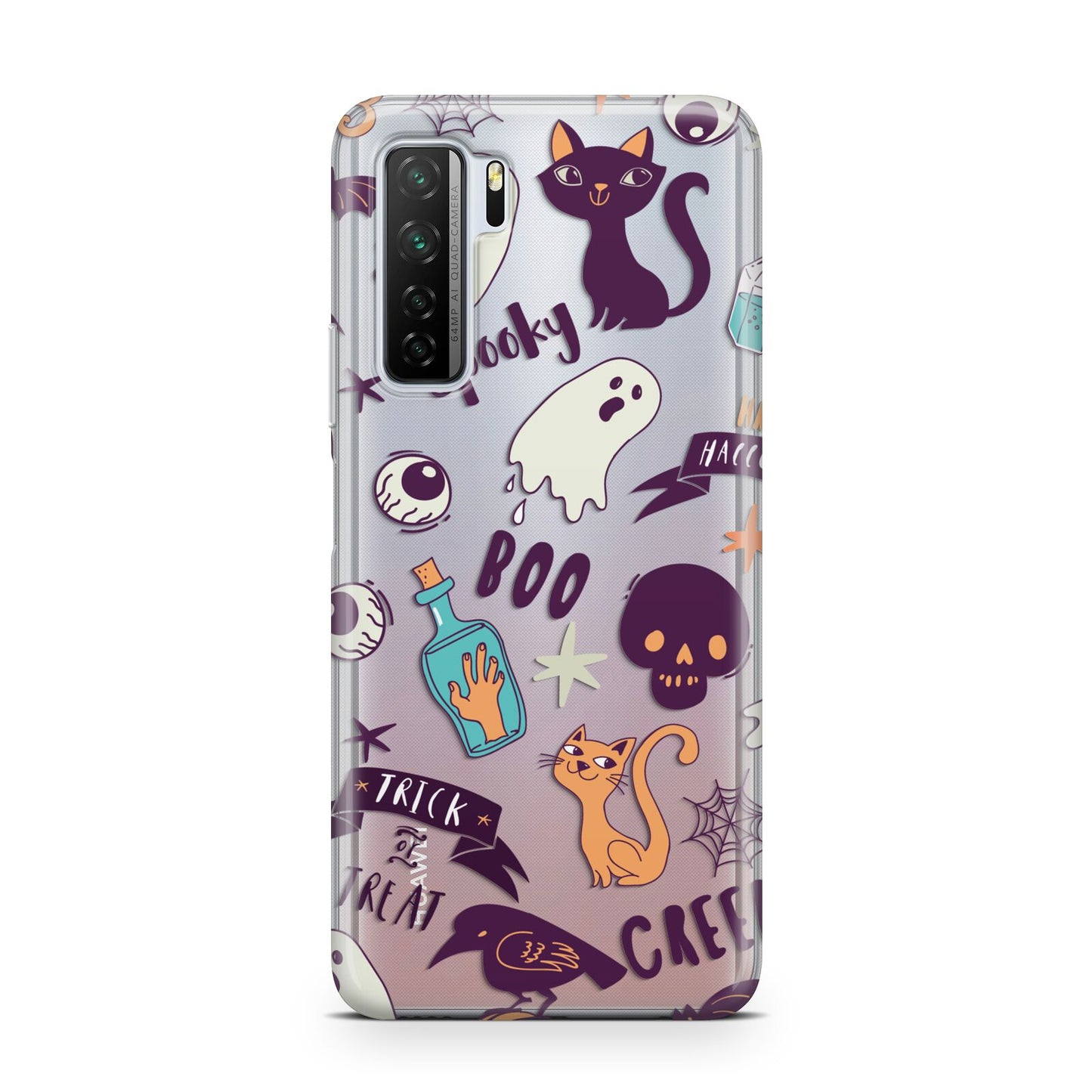 Wacky Purple and Orange Halloween Images Huawei P40 Lite 5G Phone Case