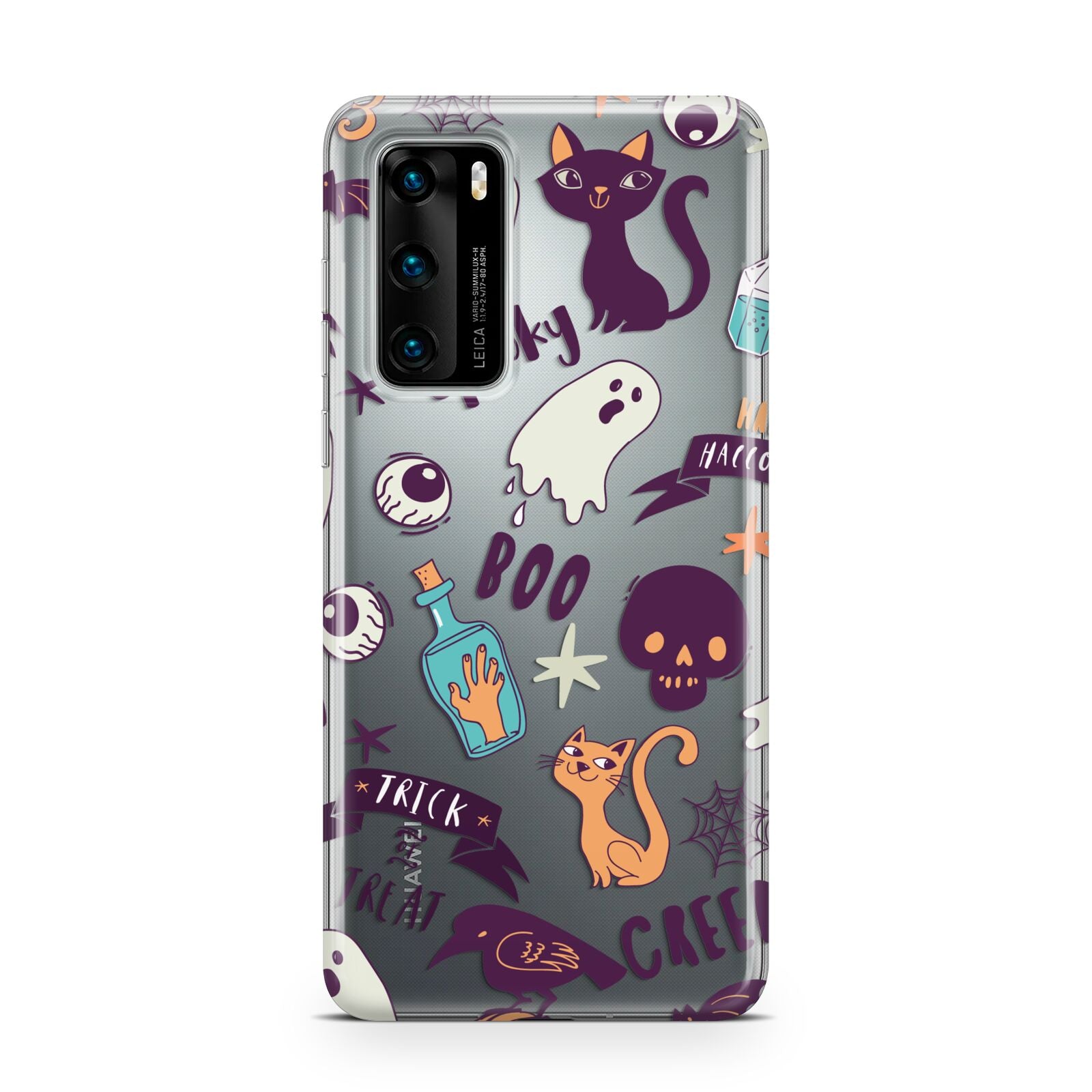 Wacky Purple and Orange Halloween Images Huawei P40 Phone Case