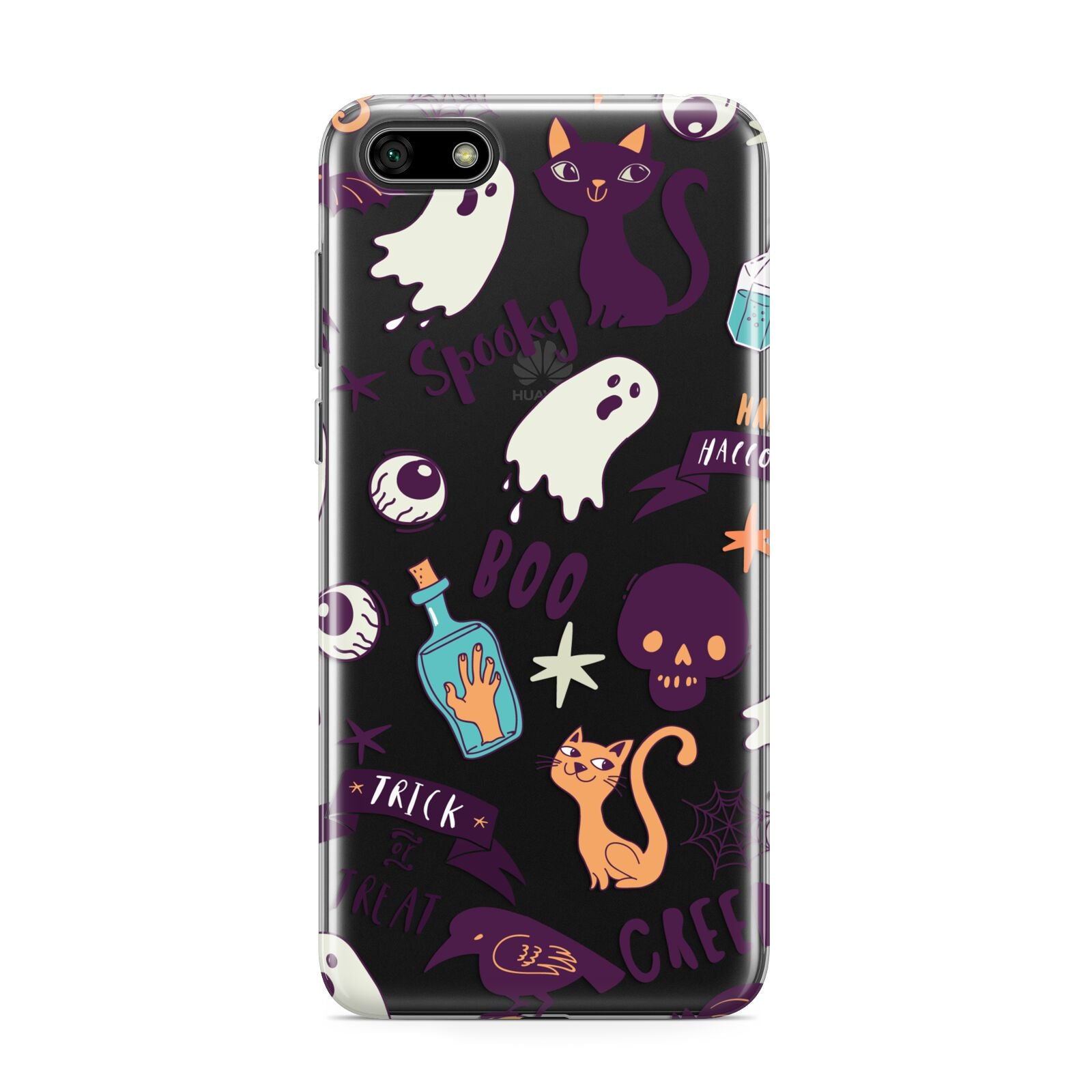 Wacky Purple and Orange Halloween Images Huawei Y5 Prime 2018 Phone Case