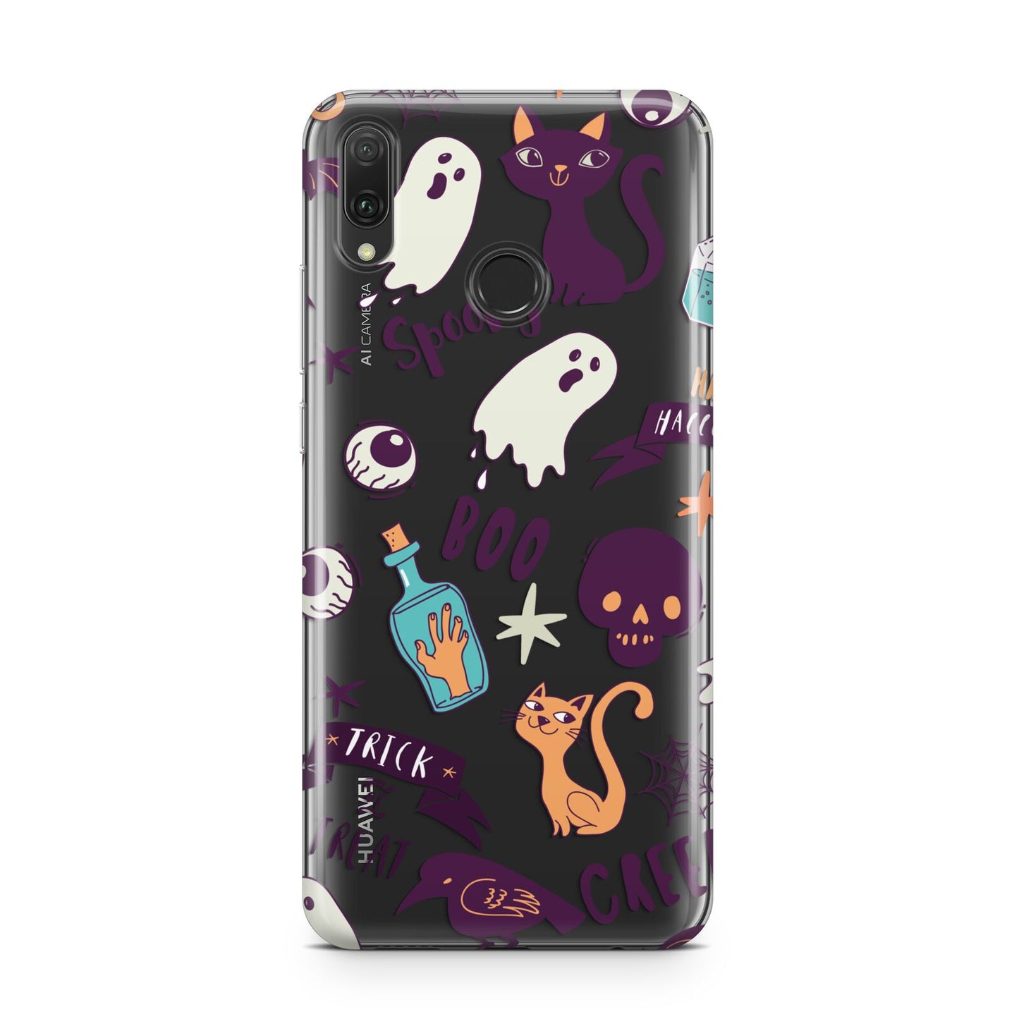 Wacky Purple and Orange Halloween Images Huawei Y9 2019