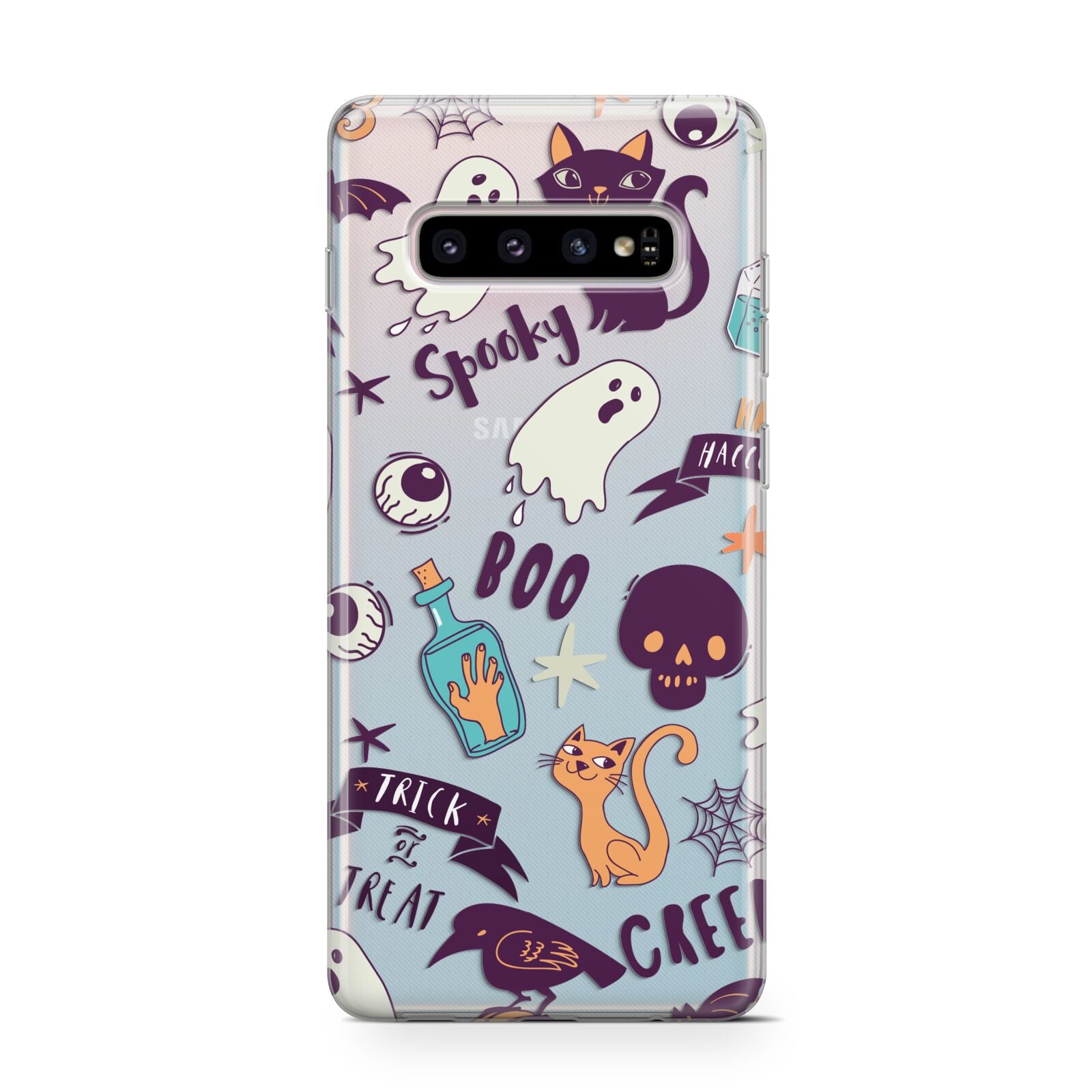 Wacky Purple and Orange Halloween Images Protective Samsung Galaxy Case