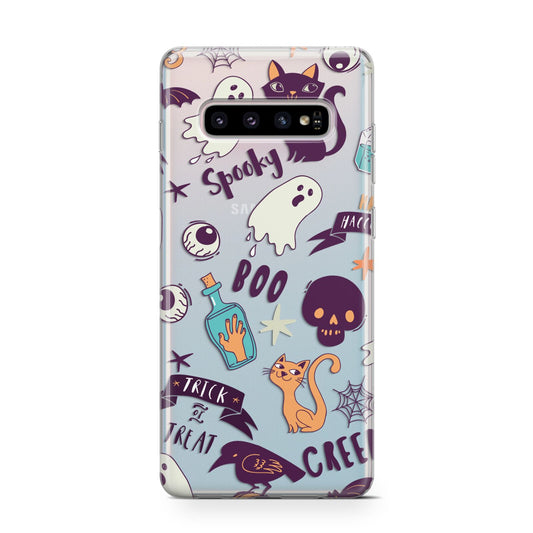 Wacky Purple and Orange Halloween Images Protective Samsung Galaxy Case