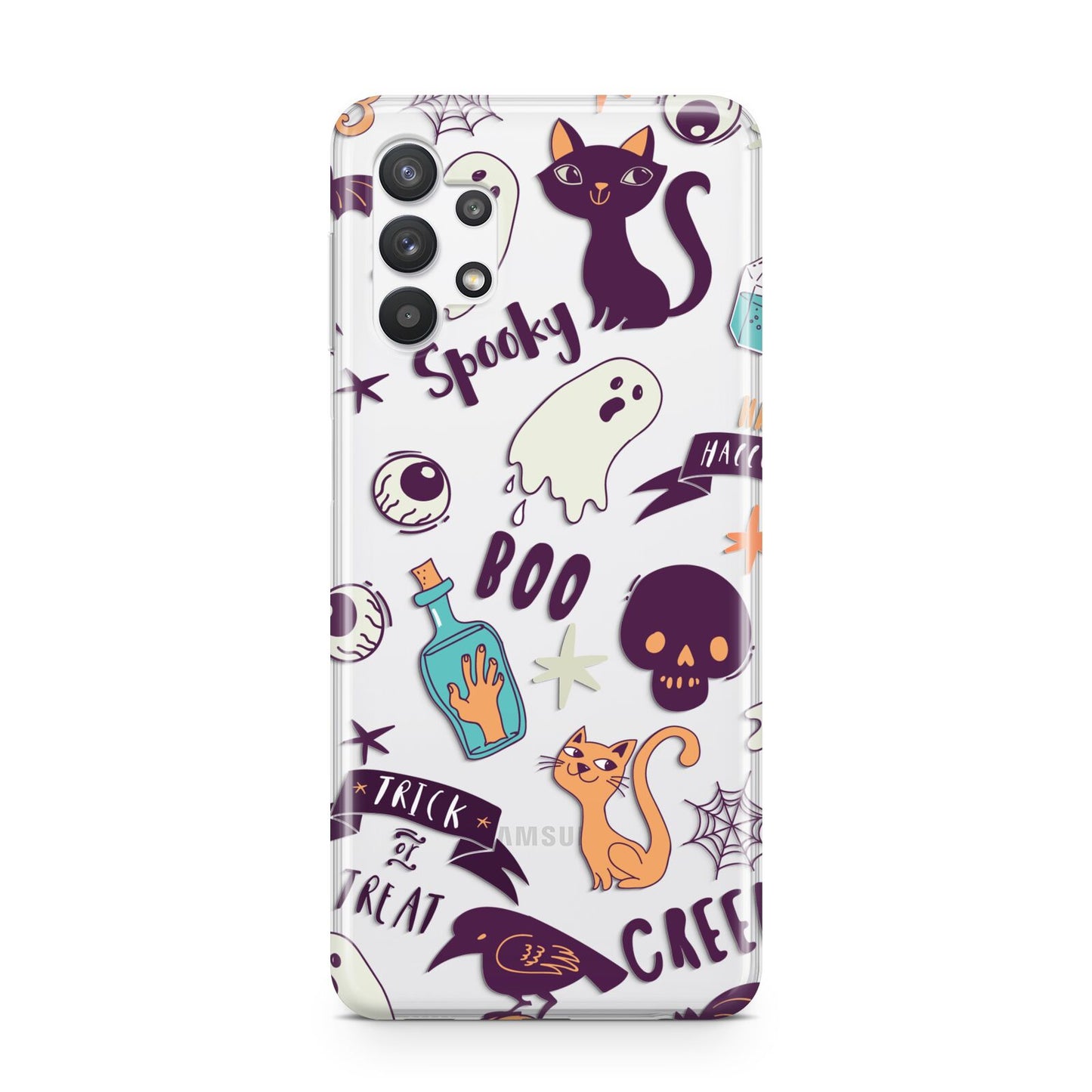 Wacky Purple and Orange Halloween Images Samsung A32 5G Case