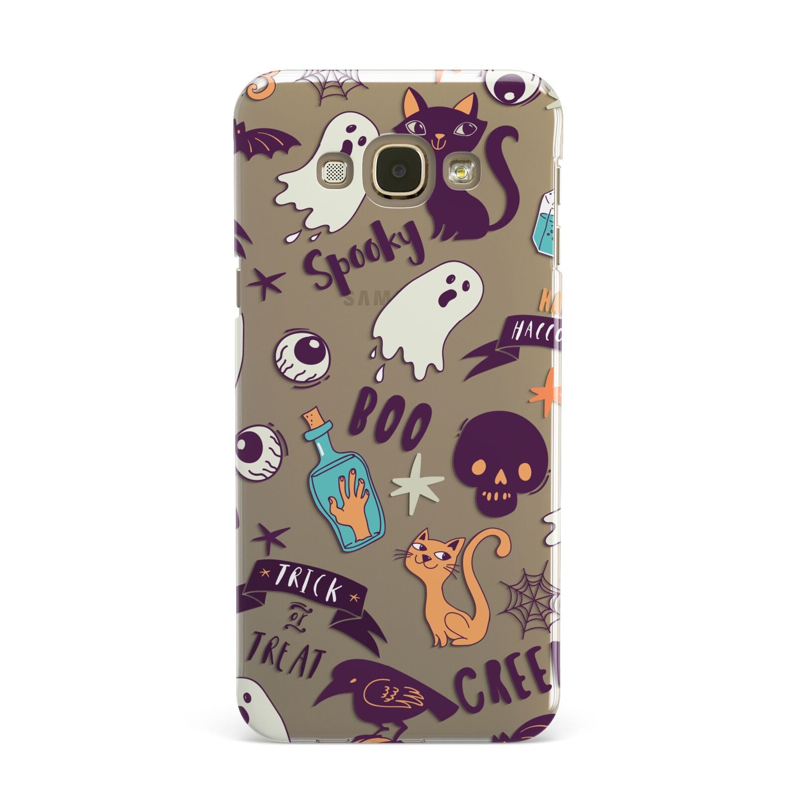 Wacky Purple and Orange Halloween Images Samsung Galaxy A8 Case